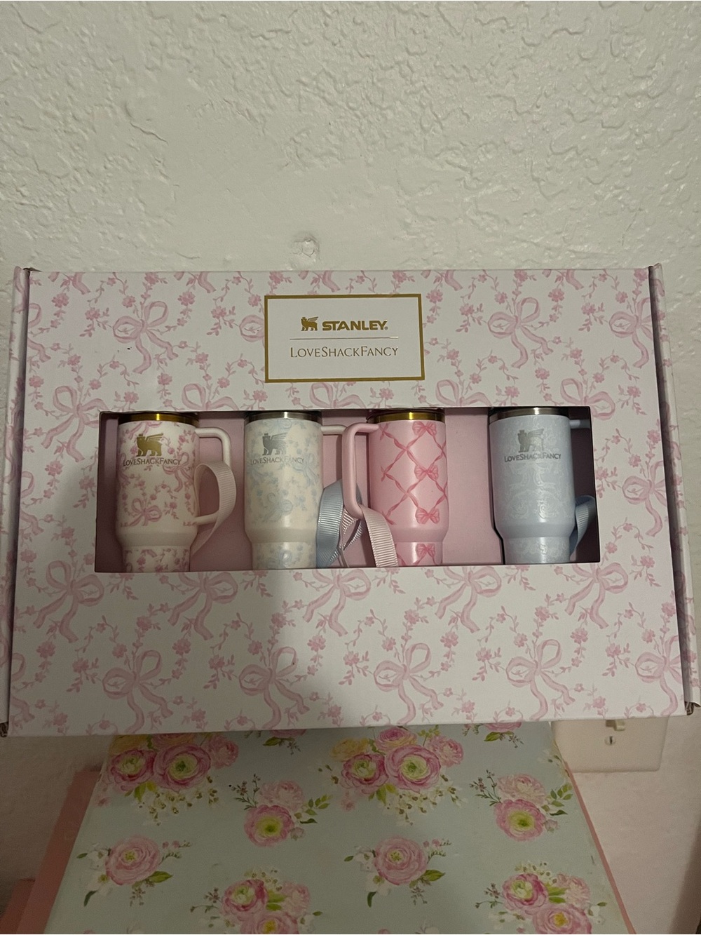 LoveShackFancy Pastel Mug Set - Pink, Cream, Blue